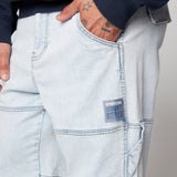 OLI - Loose Fit Pant with Adjustable Hems - Light Blue Denim