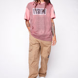 Broken Check T-Shirt - Dusty Rose