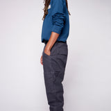 OLI - Loose Fit Pant with Adjustable Hems - Grey Denim