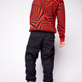 Aop Spirals Print Hoodie - Red