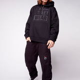 Front Embroided Logo Hoodie - Black