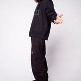 Front Embroided Logo Hoodie - Black