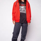 Small Logo Print Hoodie - Red