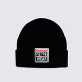 Vision Street Wear Cuffed Skateboard Beanie With Large Logo Patch Black