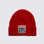 Vision Street Wear Cuffed Skateboard Beanie With Large Logo Patch Red