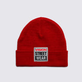 Vision Street Wear Cuffed Skateboard Beanie With Large Logo Patch Red