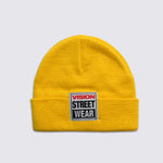 Vision Street Wear Cuffed Skateboard Beanie With Large Logo Patch Yellow