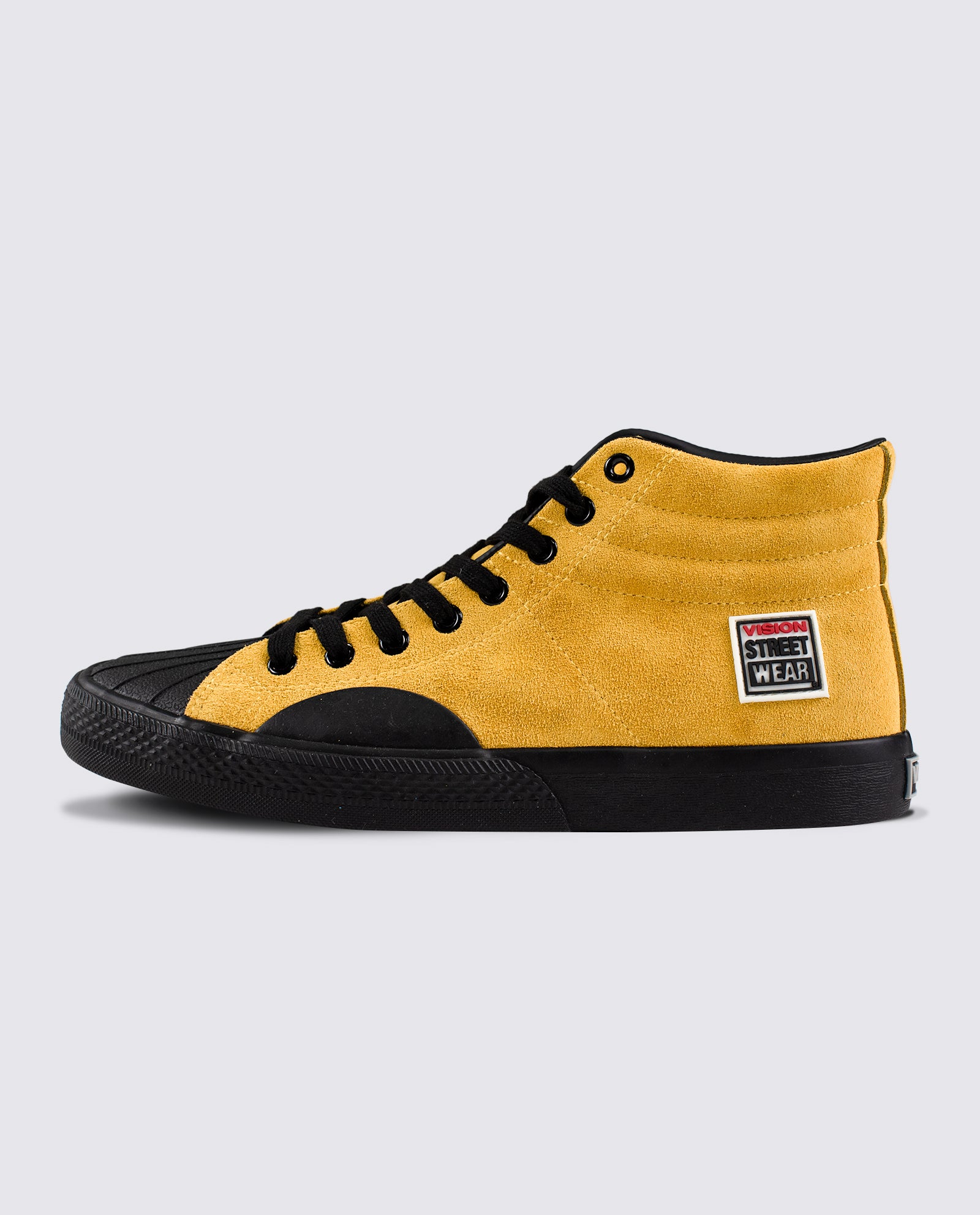 Vision Street Wear Leather Suede High Top Skateboard Sneakers Mustard