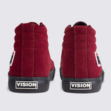 Vision Street Wear Leather Suede High Top Skateboard Sneakers Oxblood