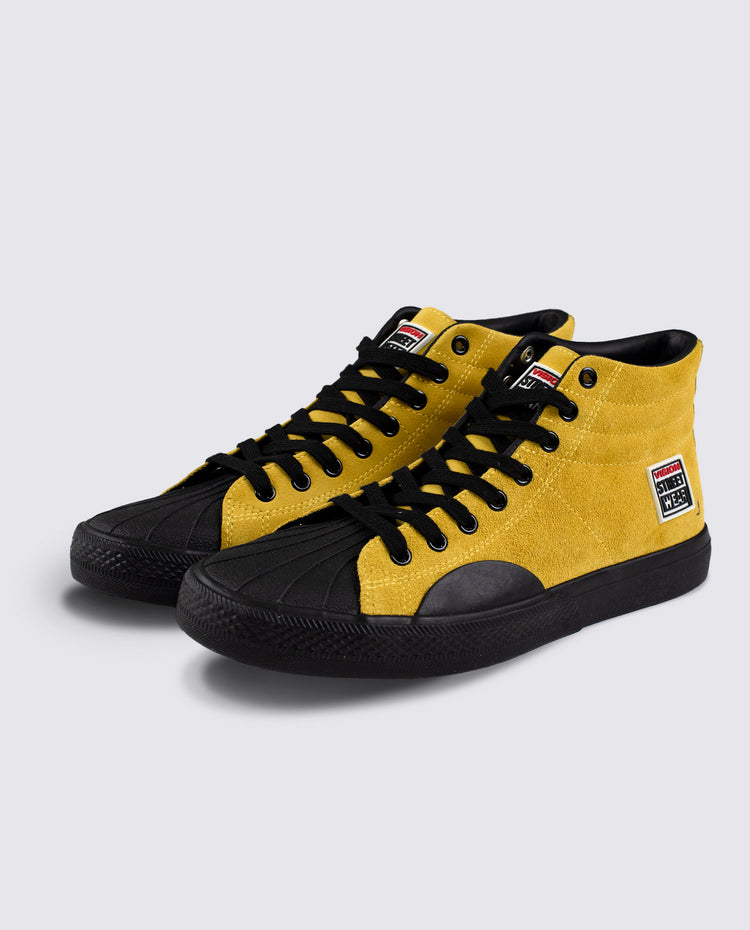 Vision Street Wear Leather Suede High Top Skateboard Sneakers Mustard