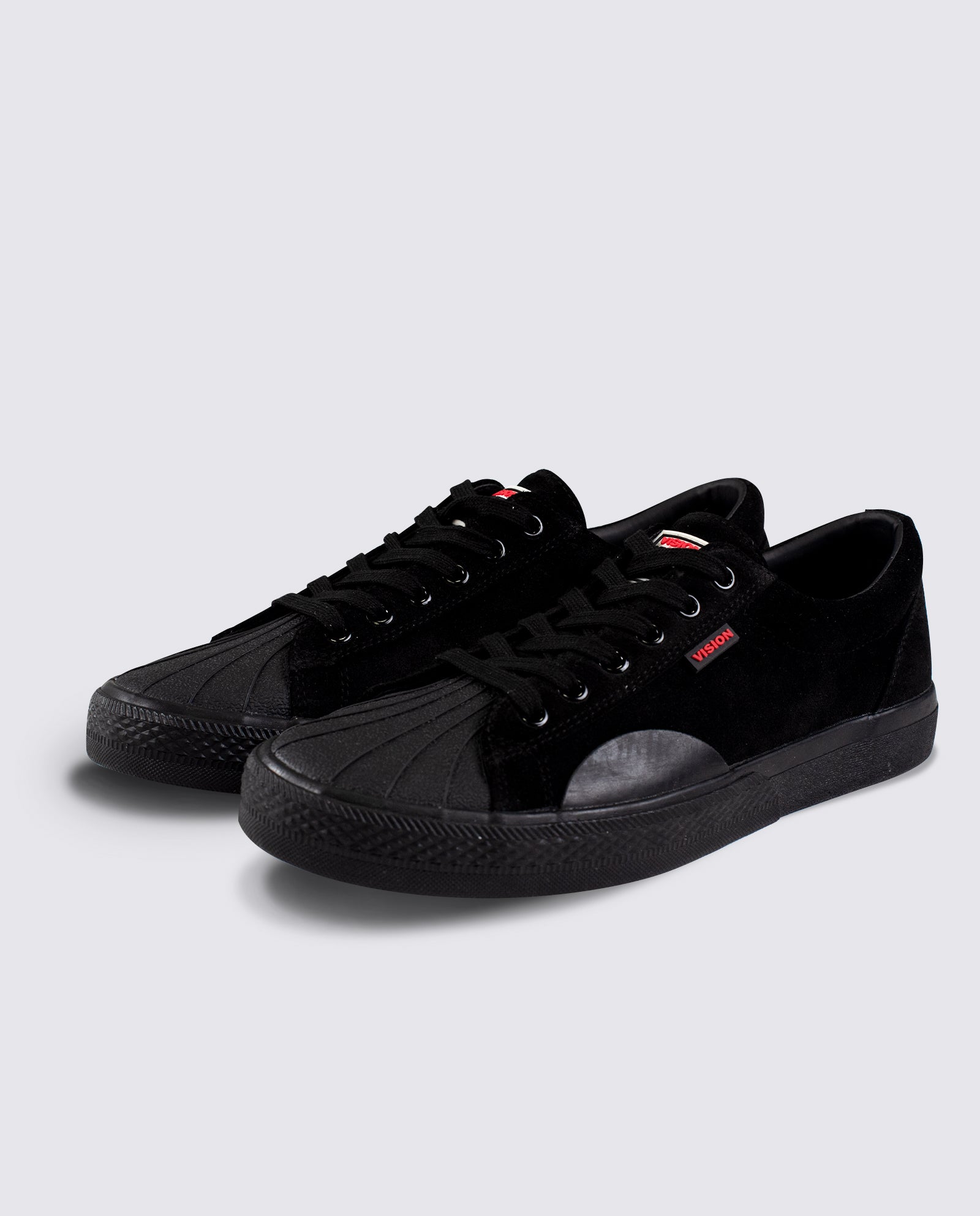 Vision Street Wear Leather Suede Low Top Skateboard Sneakers Black