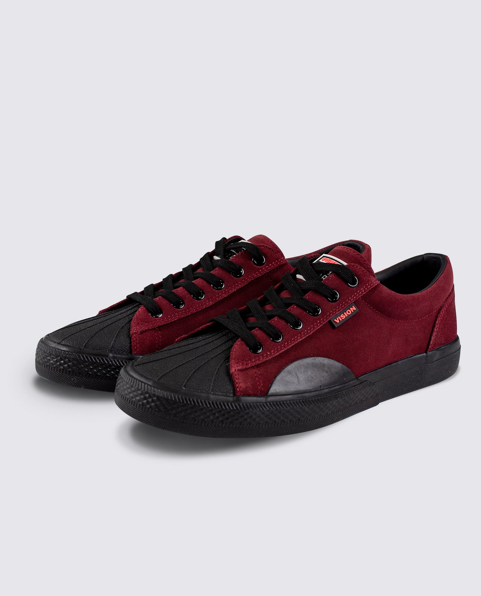 Vision Street Wear Leather Suede Low Top Skateboard Sneakers Oxblood