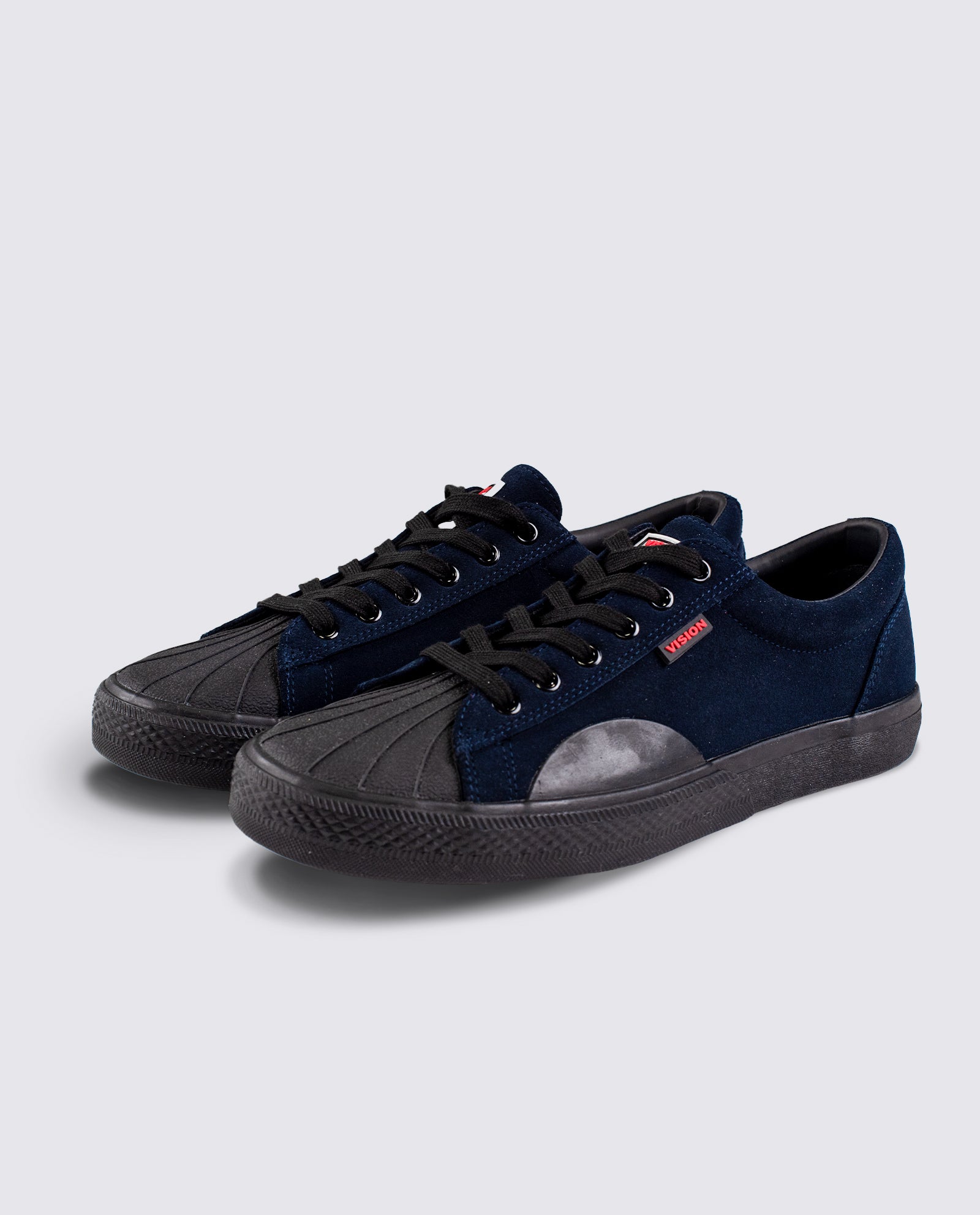 Vision Street Wear Leather Suede Low Top Skateboard Sneakers Deep Navy