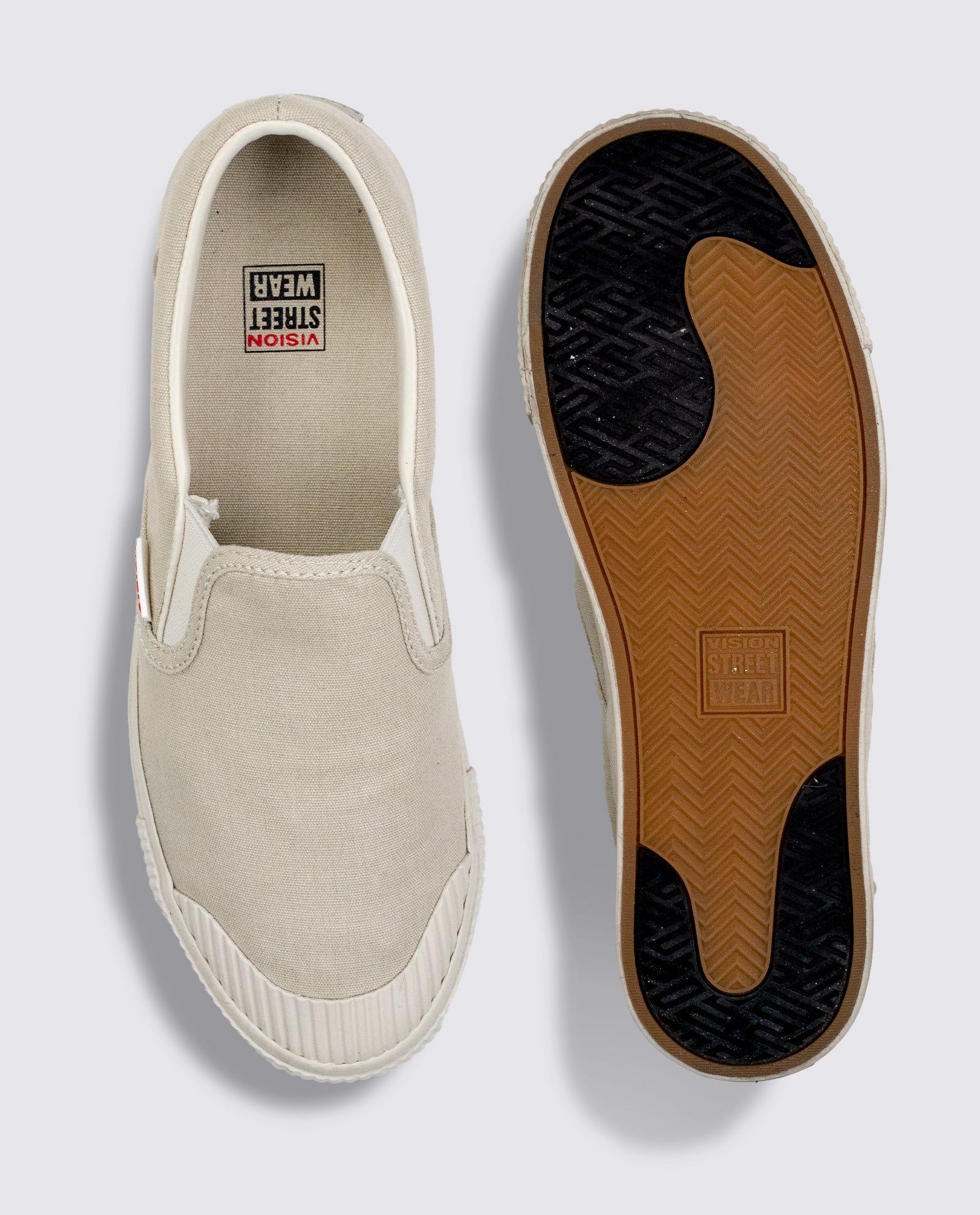 Vision Street Wear Canvas Skateboard Slip On Shoes Bone