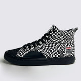 Canvas High Top Sneakers - Black Broken Check