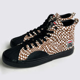 Canvas High Top Sneakers - Brown Broken Check