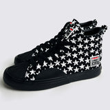 Canvas High Top Sneakers - Black Stars AOP