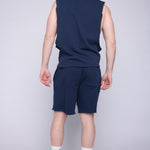 Vision Street Wear Raw Edge Printed Box Shorts Navy