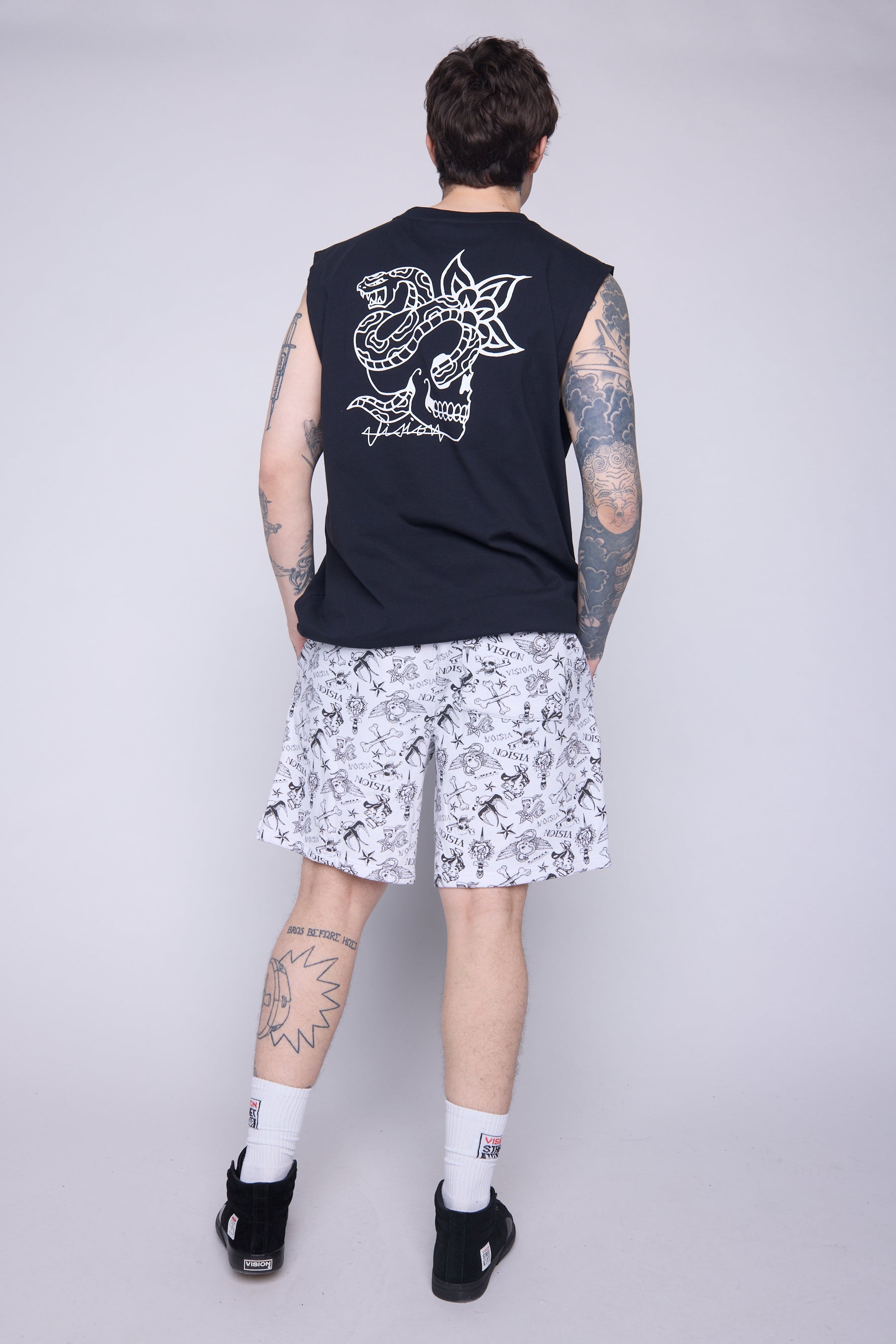 Vision Street Wear Aop Tattoo Shorts Ivory