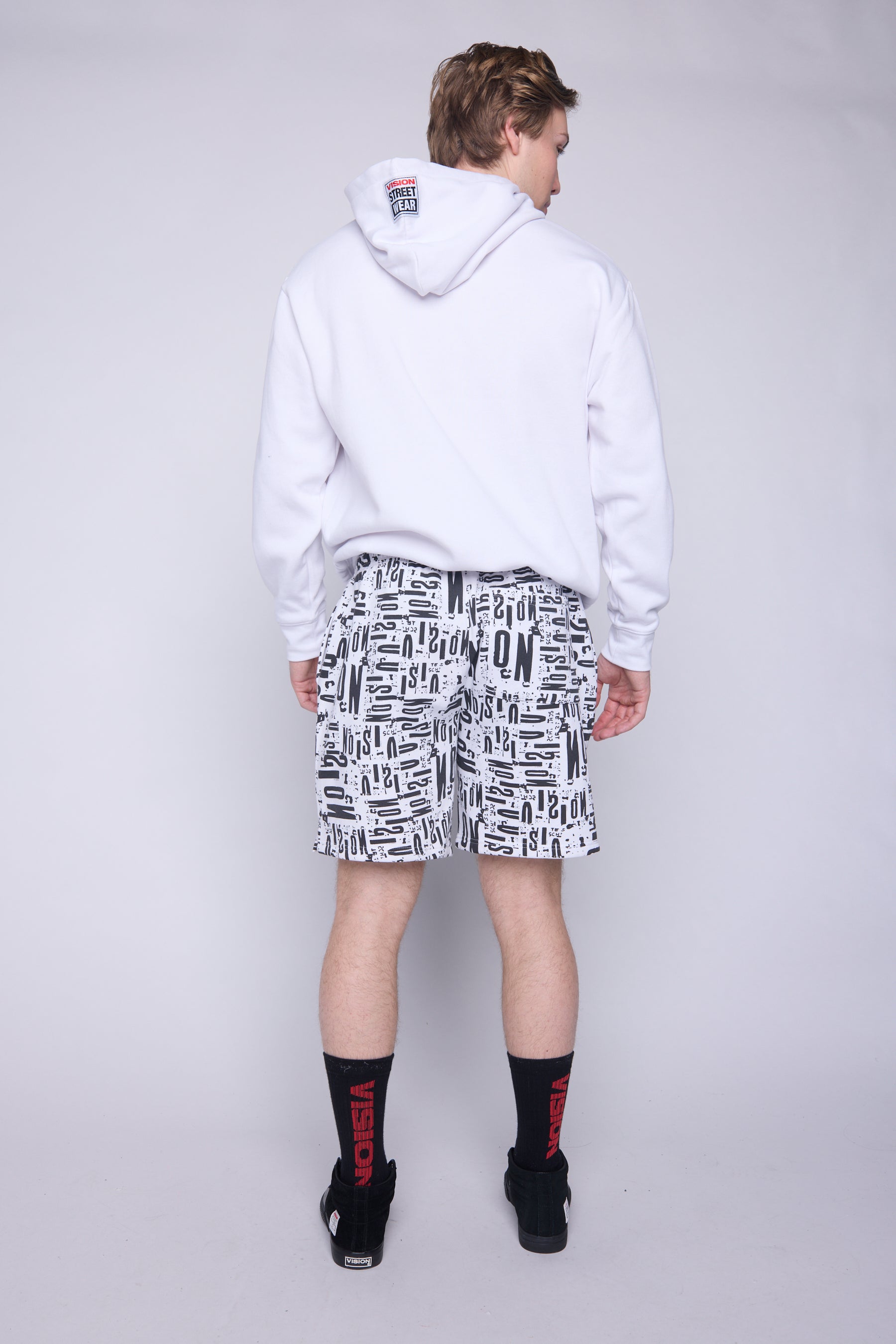 Vision Street Wear Aop Newspaper Shorts Ivory