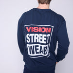 Vision Street Wear Printed Box Logo Sweatshirt Navy