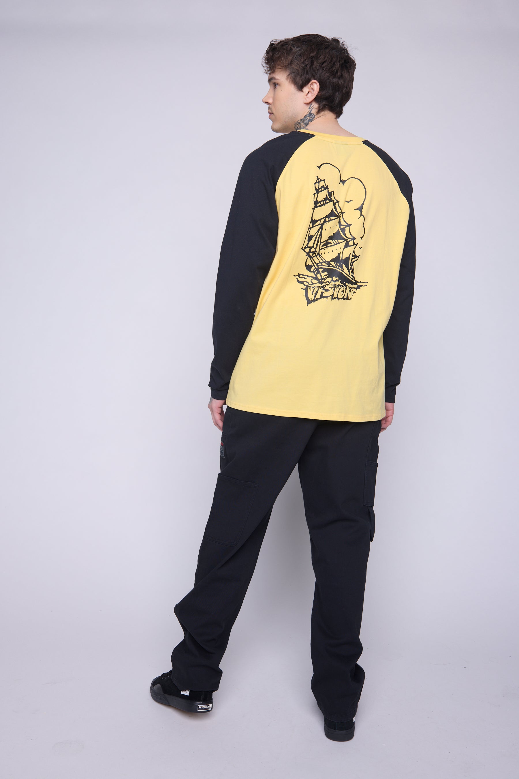 Vision Street Wear Raglan Shirt Matching Tattoo Prints Butter