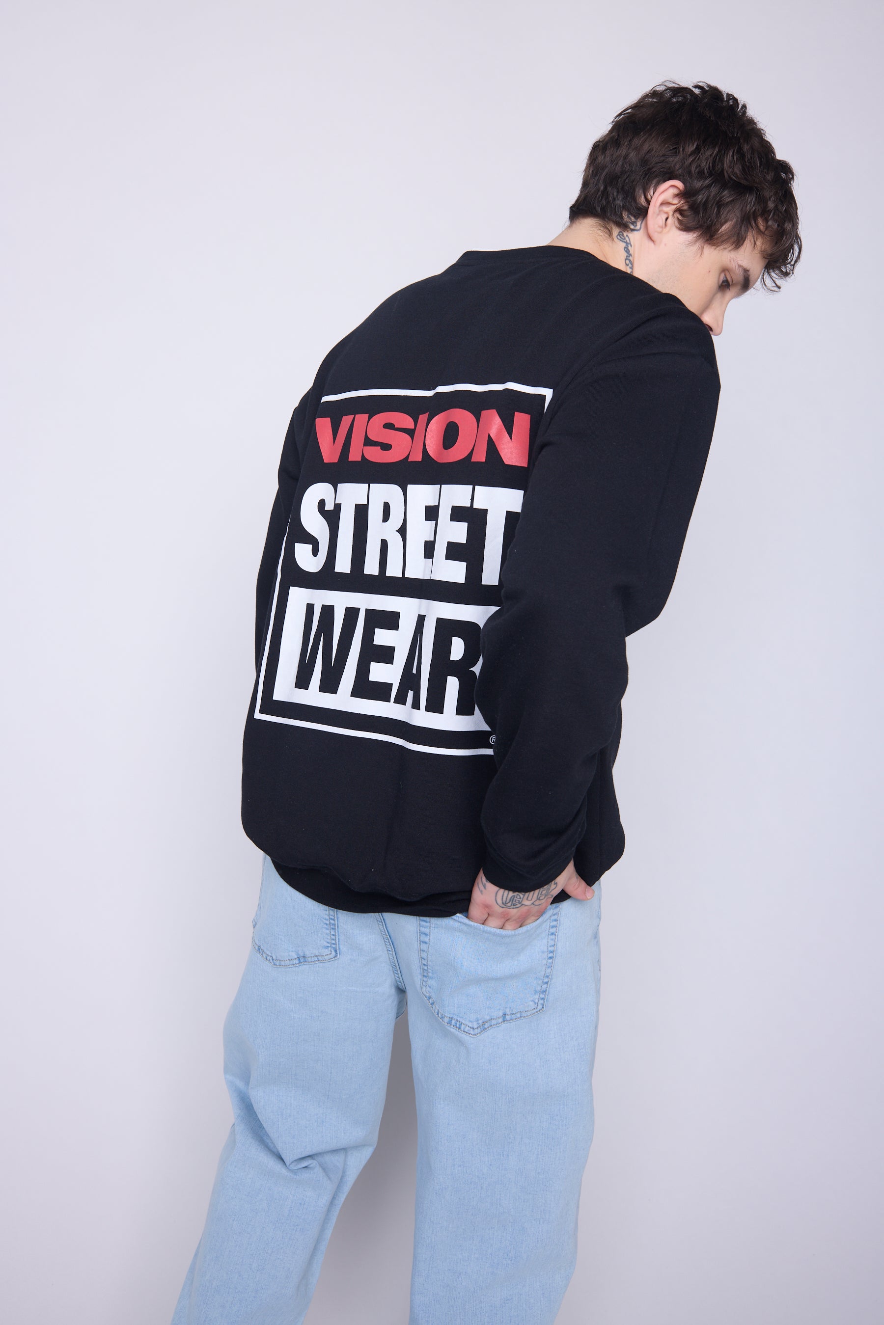 Vision Street Wear Printed Box Logo Sweatshirt Black