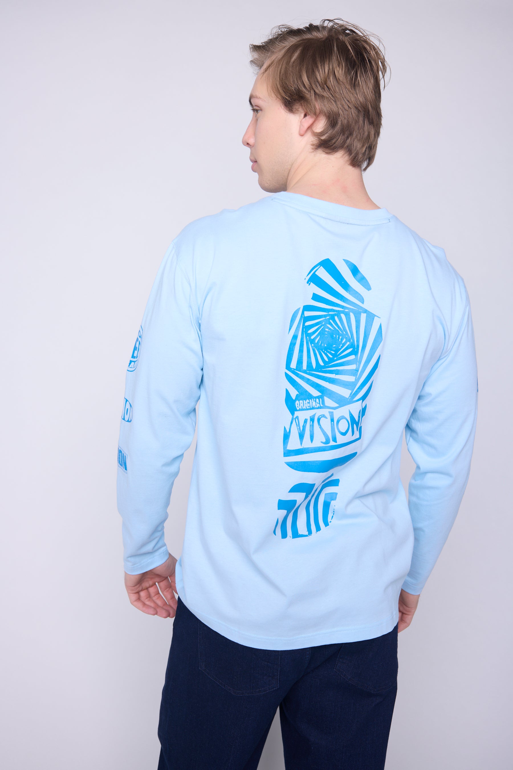 Vision Street Wear Team Logo T-Shirt Blue Cloud