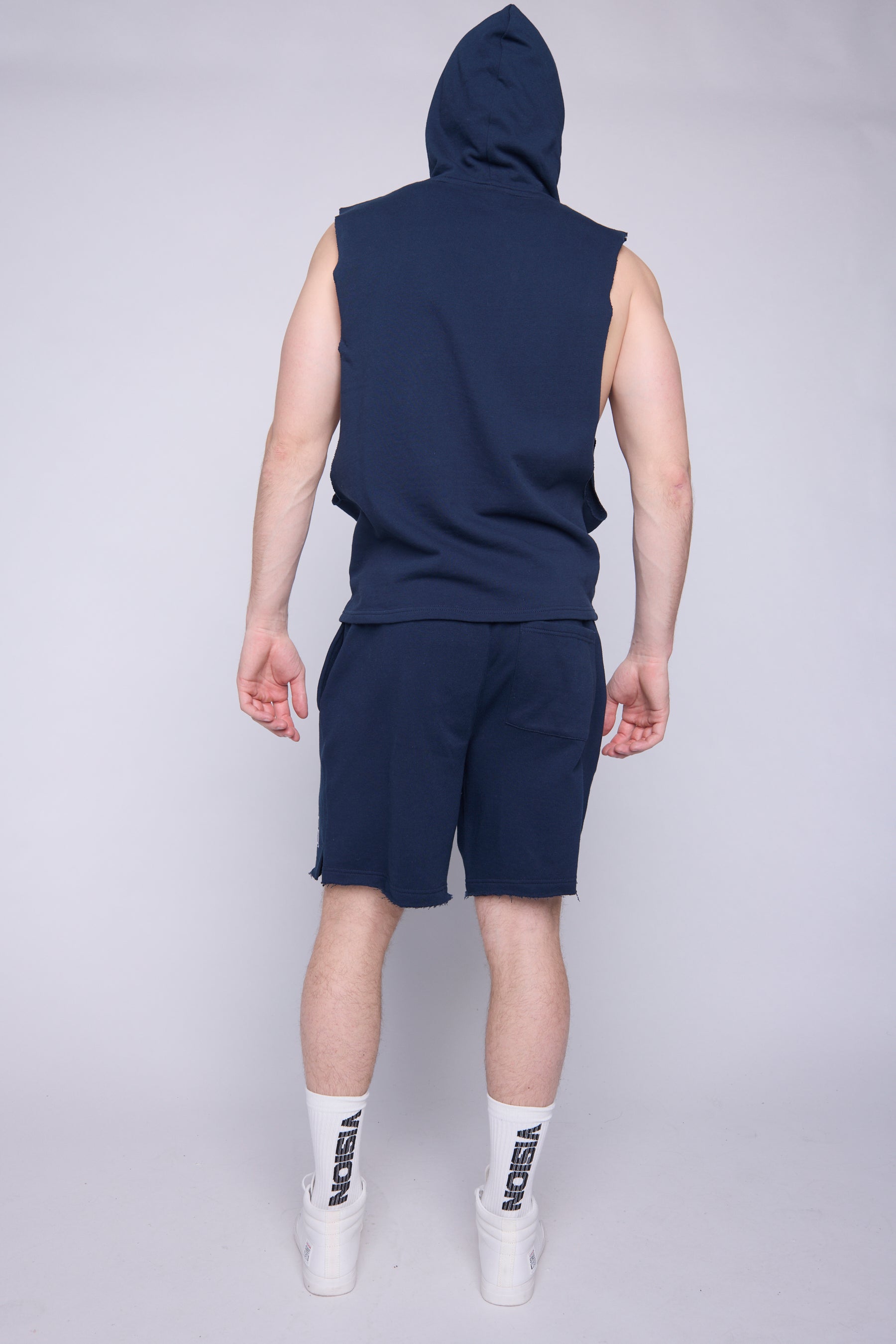 Vision Street Wear Box Logo Sleeveless Hoodie Navy