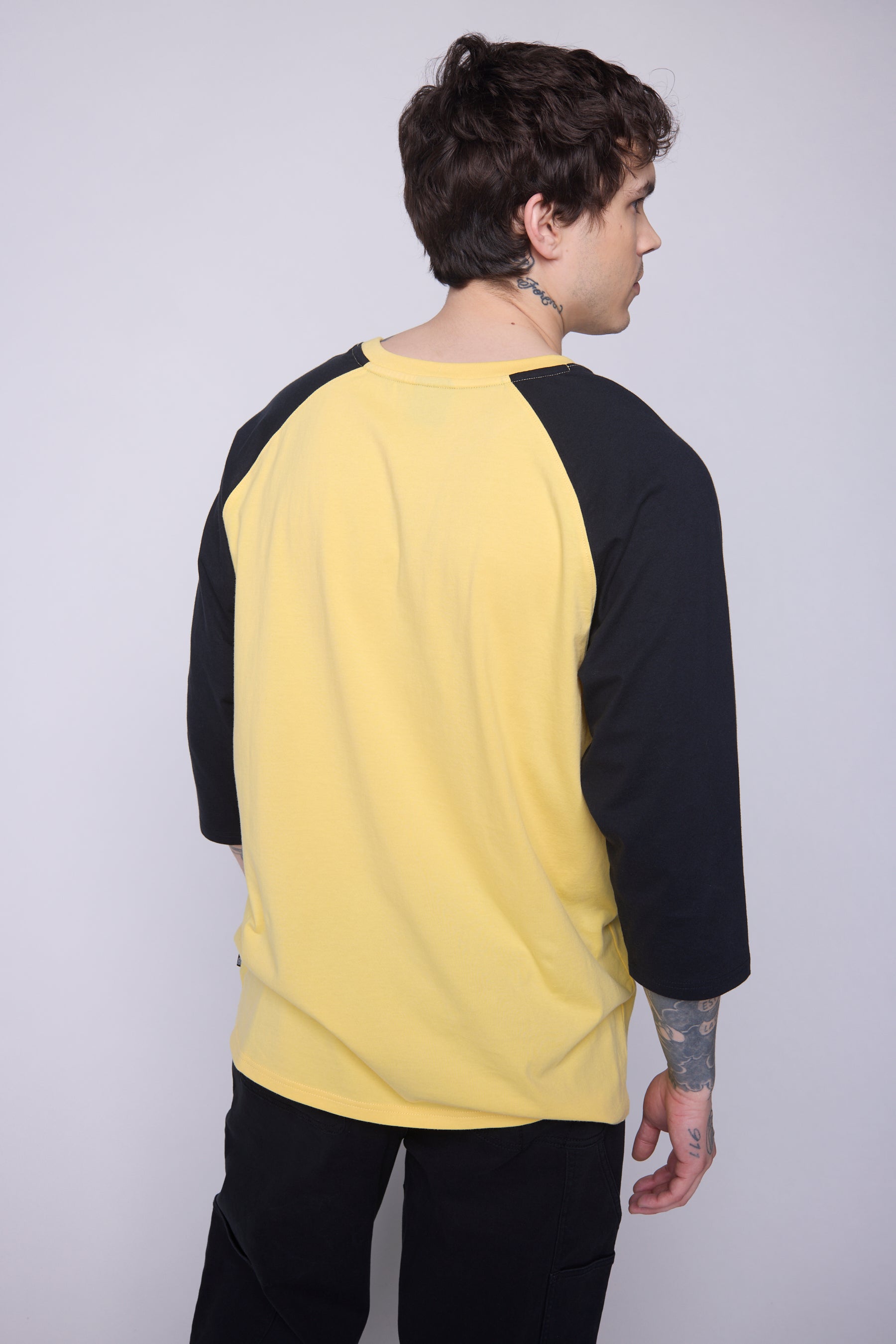 Vision Street Wear 3/4 Raglan Sleeve Box Logo Print Butter