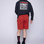 Vision Street Wear Aop Tattoo Shorts Red