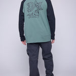 Vision Street Wear Raglan Shirt Matching Tattoo Prints Moss