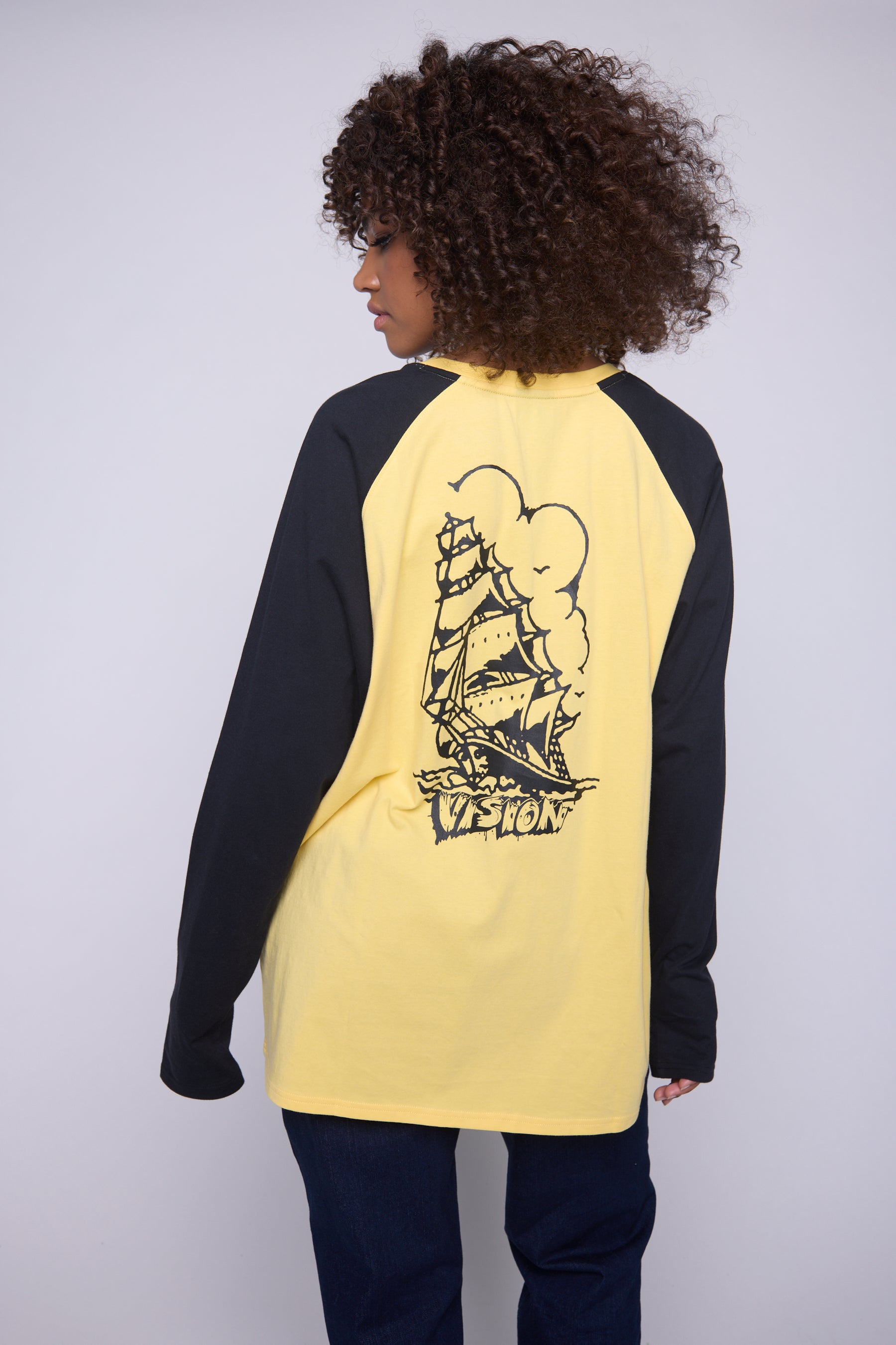 Vision Street Wear Raglan Shirt Matching Tattoo Prints Butter