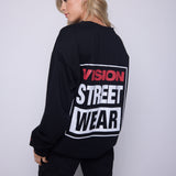 Vision Street Wear Printed Box Logo Sweatshirt Black