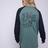 Vision Street Wear Raglan Shirt Matching Tattoo Prints Moss