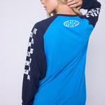 Vision Street Wear Checker Print Sleeve Logo T-Shirt Blue & Navy