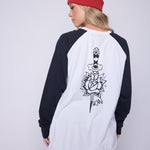 Vision Street Wear Raglan Shirt Matching Tattoo Prints Ivory