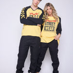 Vision Street Wear Checker Print Sleeve Logo T-Shirt Yellow & Black