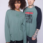 Vision Street Wear 3/4 Raglan Sleeve Box Logo Print Moss