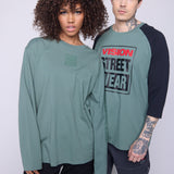 Vision Street Wear 3/4 Raglan Sleeve Box Logo Print Moss