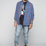 HENDRIX - 5 Pocket Moto Stitch Jogger - Indigo Acid - DENIM SOCIETY™