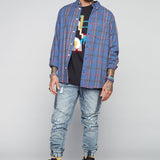 HENDRIX - 5 Pocket Moto Stitch Jogger - Indigo Acid - DENIM SOCIETY™