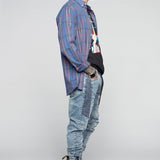 HENDRIX - 5 Pocket Moto Stitch Jogger - Indigo Acid - DENIM SOCIETY™