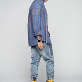 HENDRIX - 5 Pocket Moto Stitch Jogger - Indigo Acid - DENIM SOCIETY™