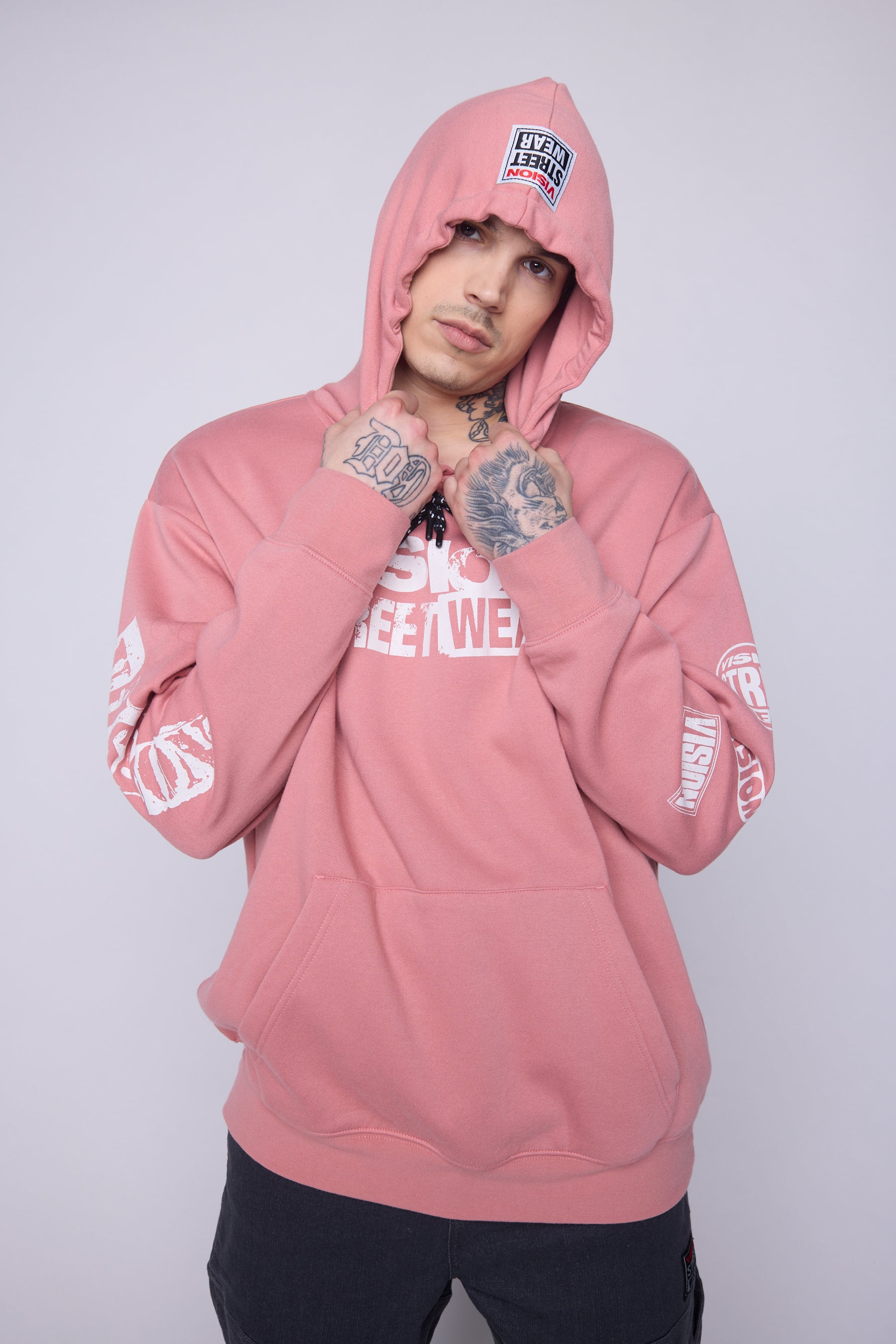 Vision Street Wear Team Logo Hoodie Dusty Rose