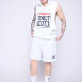 Vision Street Wear Printed Box Logo Sleeveless Hoodie Ivory