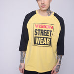 Vision Street Wear 3/4 Raglan Sleeve Box Logo Print Butter