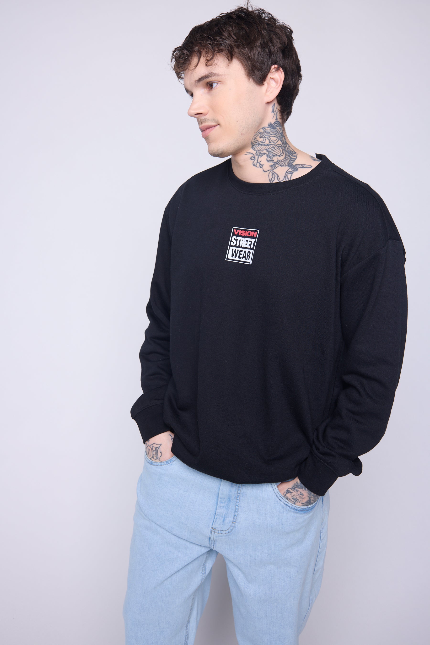 Vision Street Wear Printed Box Logo Sweatshirt Black