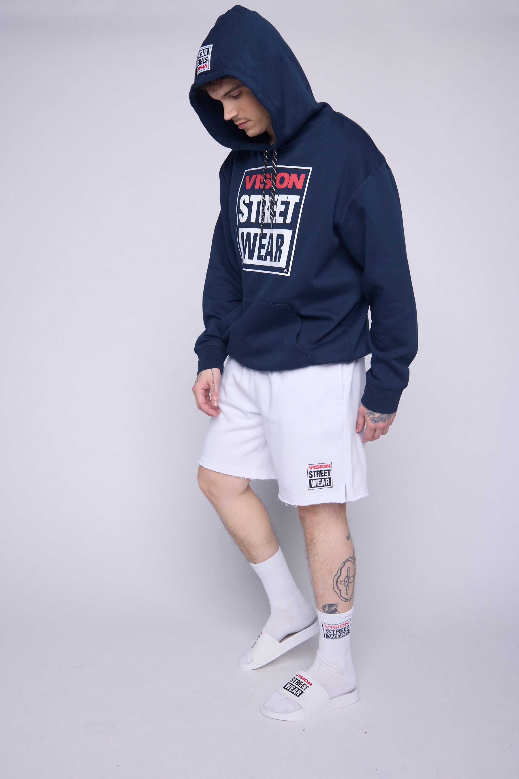 Vision Street Wear Iconic Logo Hoodie Navy