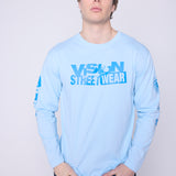 Vision Street Wear Team Logo T-Shirt Blue Cloud